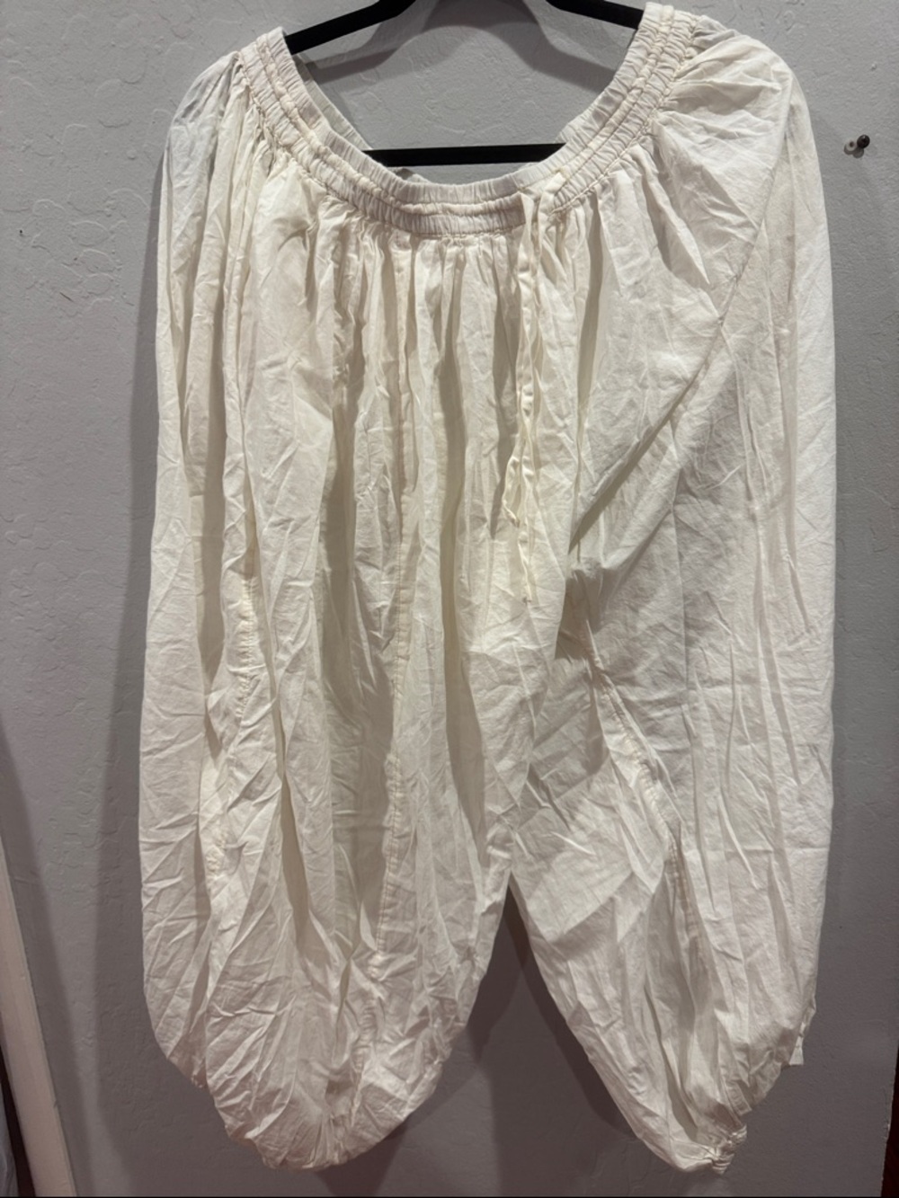 Urban Outfitters Cream Gathered Elastic Waist Bottoms